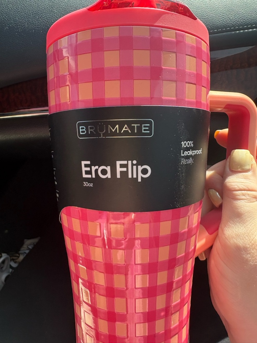 Brumate x Madi Nelson Pink & orange Gingham 30oz Era Flip